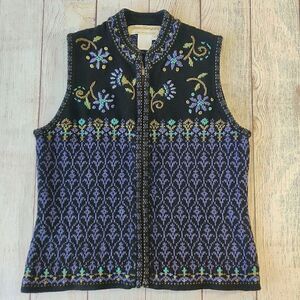 Vintage Norm Thompson zip sweater vest sz S